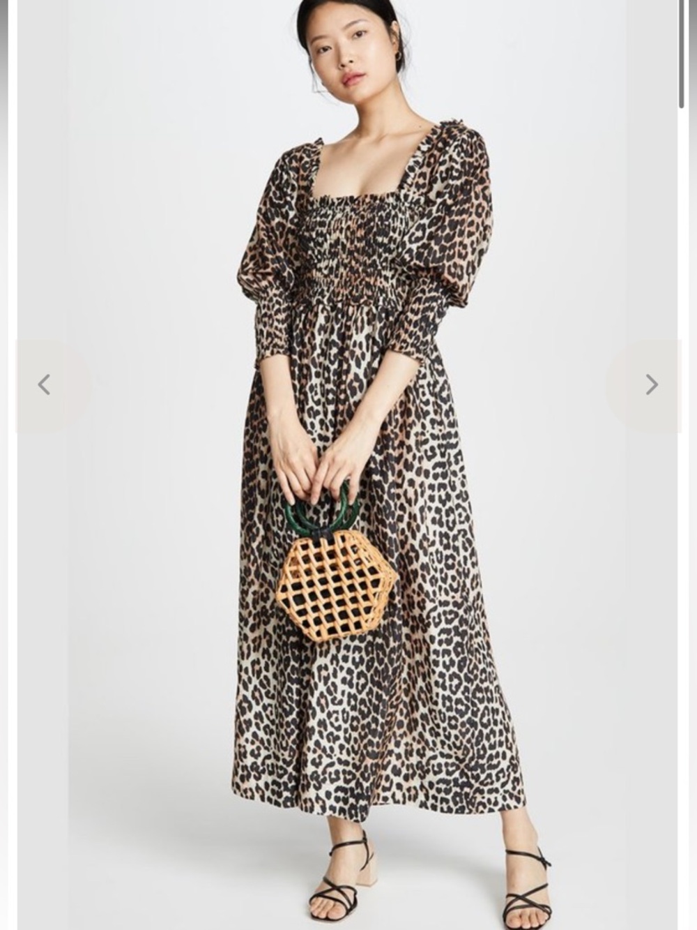 Ganni Cotton Silk Leopard Dress Size 36/ Small - Picture 3 of 10